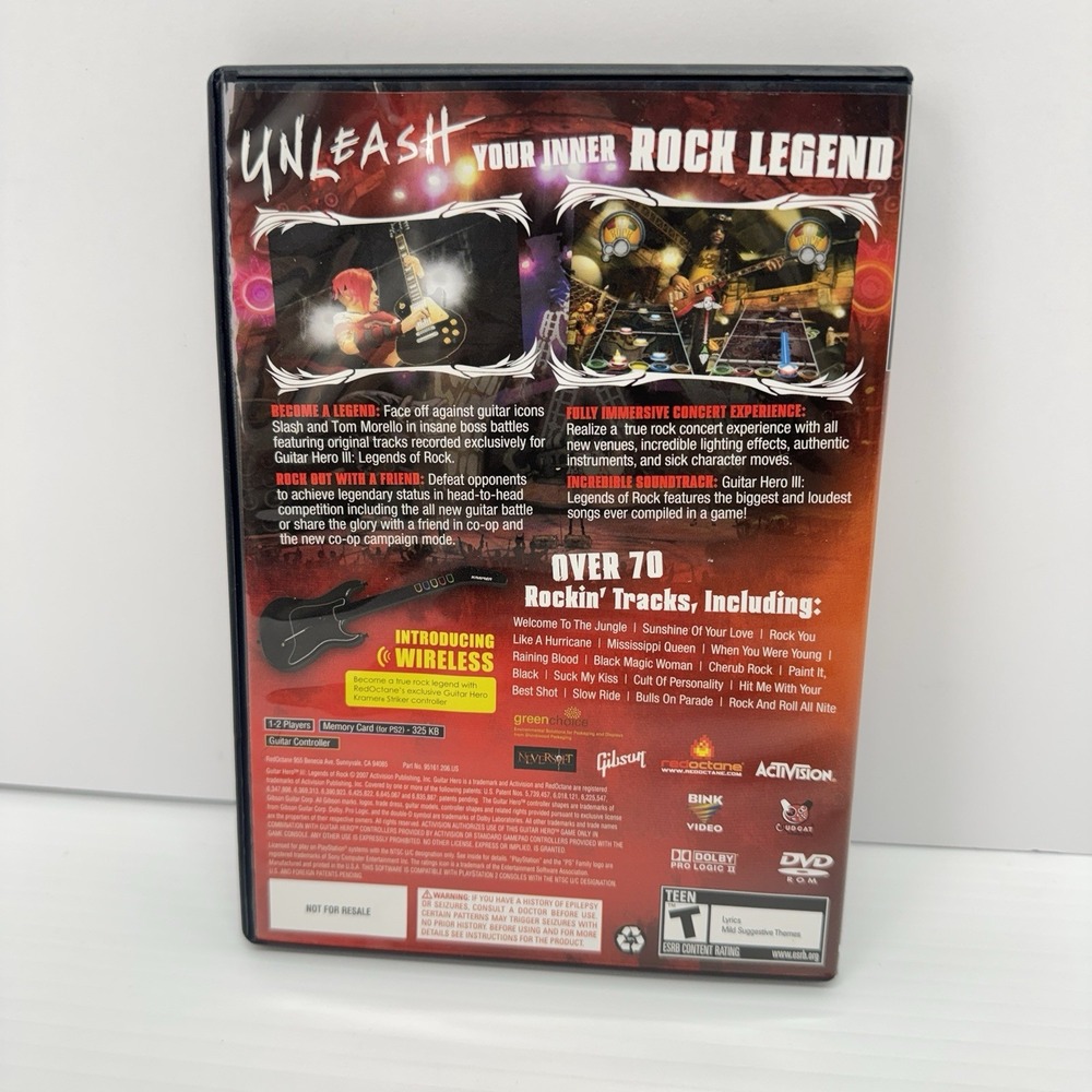 Guitar Hero lll 3 Legends of Rock (Playstation 2 PS2 2007) CIB Complete - Tested - Picture 2 of 3
